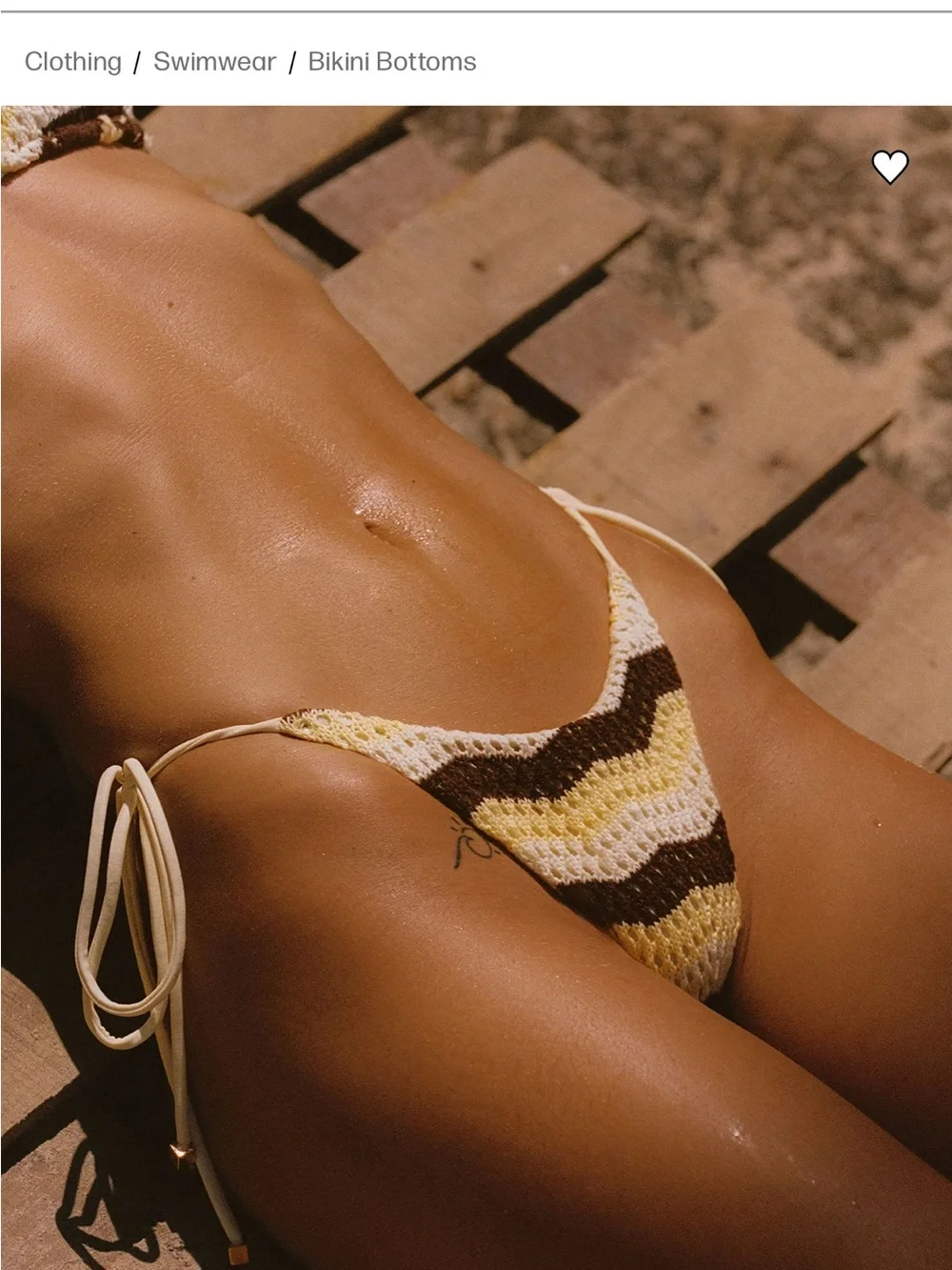 Princess Polly Passiona Tie Side Bikini Bottom – Butter/Chocolate | Size 2 | NWT